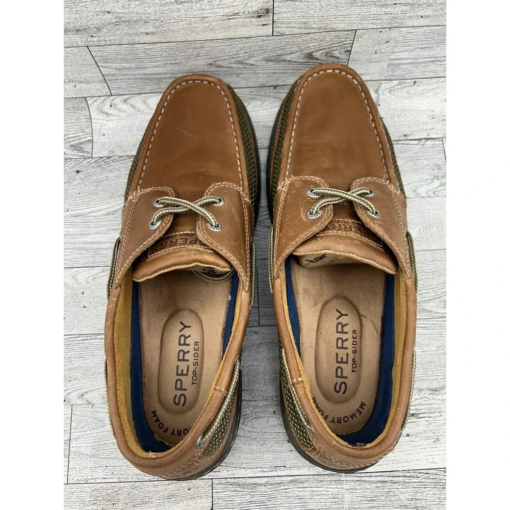Sperry Top-Sider Men Billfish Boat Shoes Tan Leather Mesh‎ STS15061 Size 11.5 M